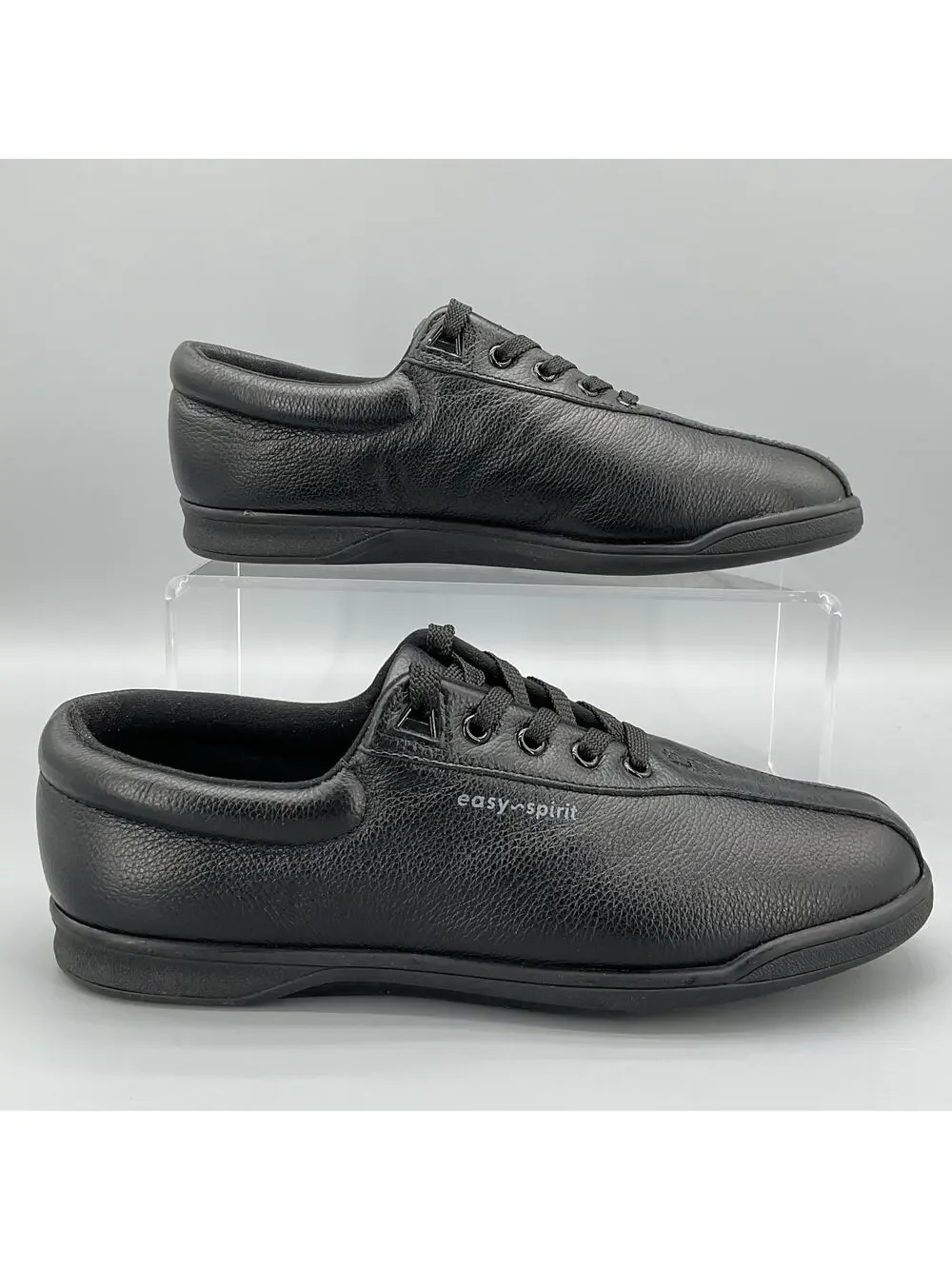 Easy Spirit Women’s AP1 Leather Sneakers Black Size 8.5M